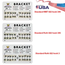 10-1000Packs Dental Orthodontic Braces Brackets Standard Roth/MBT 022 3/345Hooks