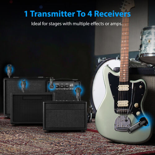 LEKATO UHF Wireless Electric Guitar Transmitter Receiver System 20-20KHz 130ft - Picture 2 of 10