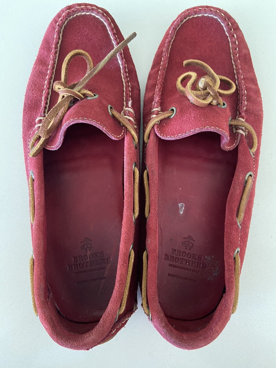NEW Brooks Brothers Burgundy Suede Driving Loafers Mens size 9D Moccasin Drivers Brooks Brothers Driving Loafers Men main image 3
