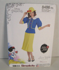 Simplicity 8486 Snow White Costume Pattern 2-Piece Dress, Hat Misses 14-22 Uncut