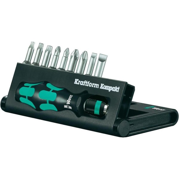 Wera Kraftform Kompakt Bit Set 10 Tlg Kreuz Schlitz Phillips Pozidriv Torx NEU !-image