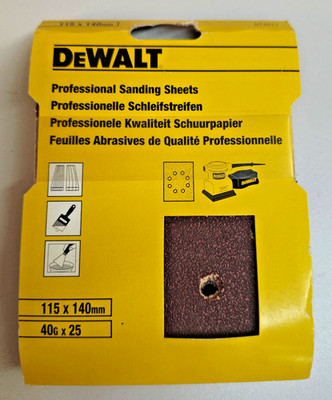 DeWalt Schleifpapier DT3011-QZ 115x140mm K40 25Stk Vibrationsschleifer DWE6411