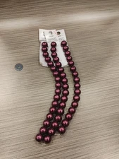 DARICE BURGUNDY GLASS  BEAD SET OF 3 