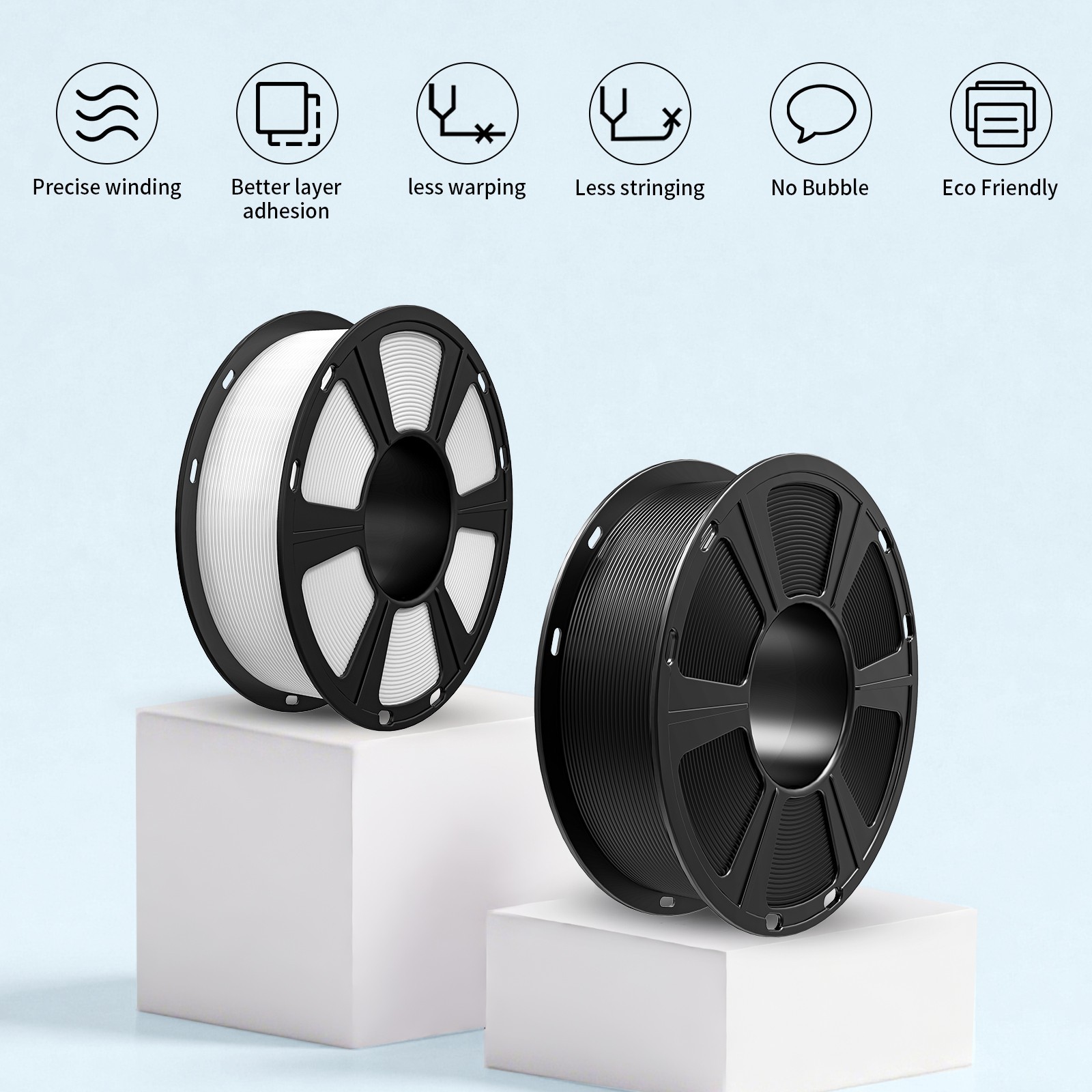20 kg Geeetech 1,75 mm PLA filamento stampante 3D 1 kg/rotolo nero filamento PLA DE foto 2