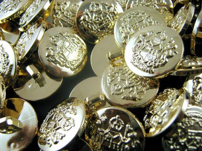Runde Gold Kunststoff Wappen Blazer Knöpfe mit Schaft 15 mm 18 mm 21 mm CX23