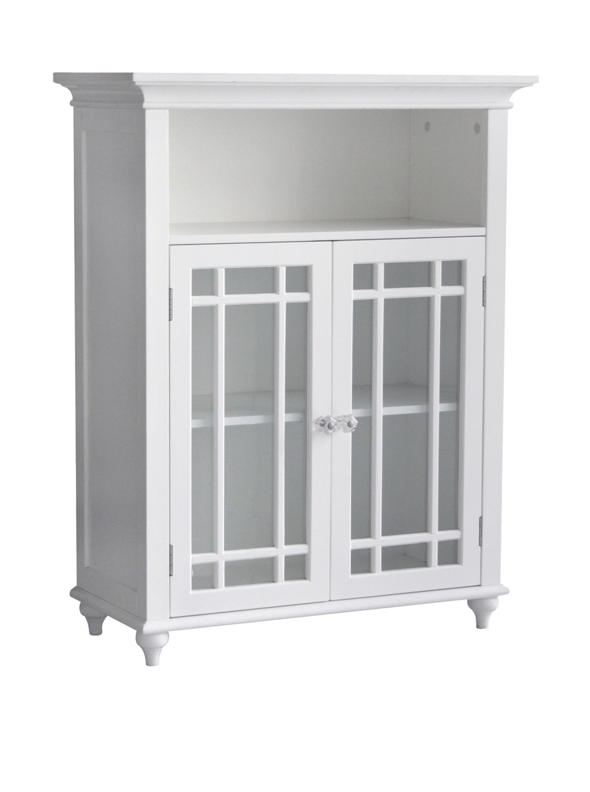 Neal White Double Door Floor Cabinet for Stylish Storage