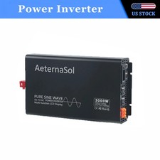 Pure Sine Wave 3000W Power Inverter 12V DC to 120V AC Converter Remote Control