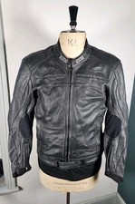 IXS Leather Motocycle Jacket Mens UK 40 Black...