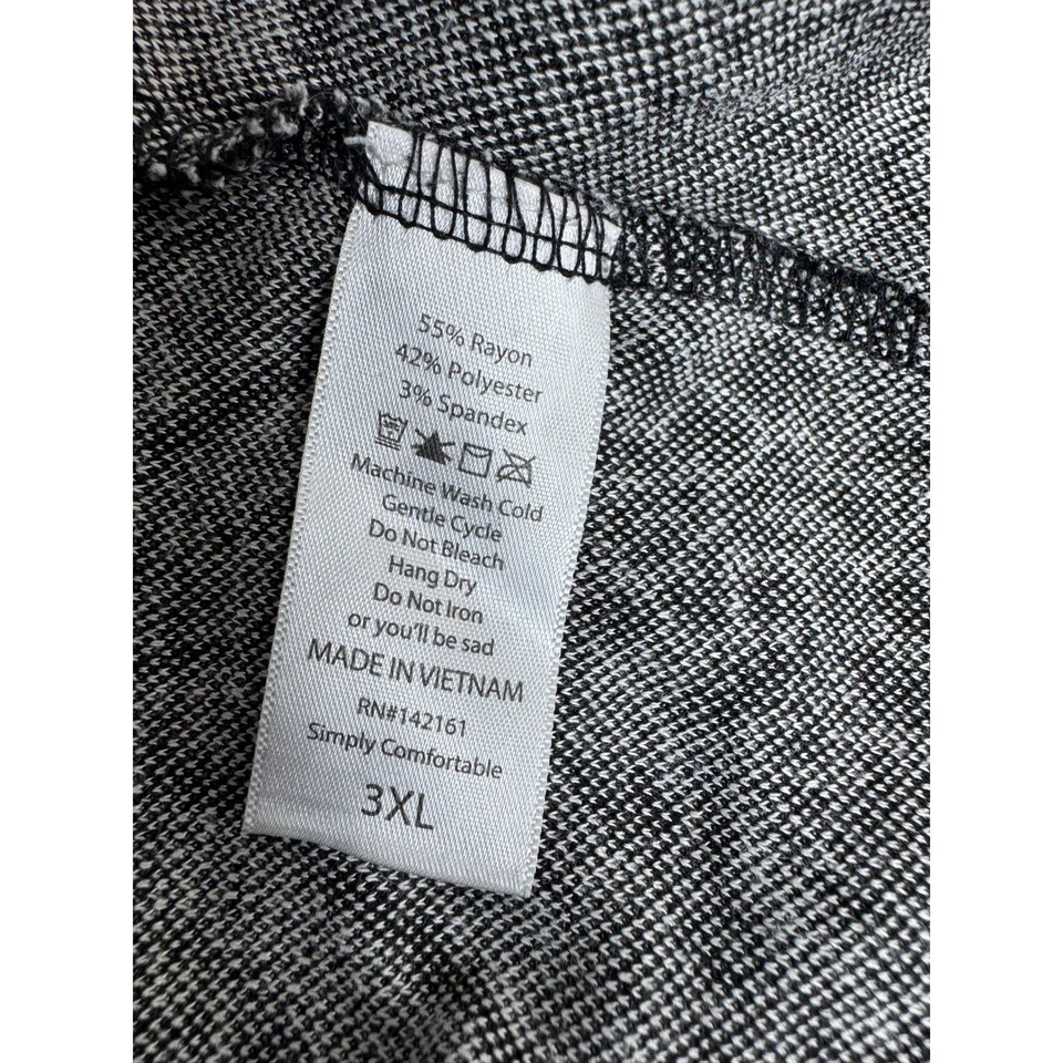 Camisa Top LuLaRoe Para Mujer 3XL Negra Blanca Estampado Abstracto Manga Kimono Grande Foto 4 de 4