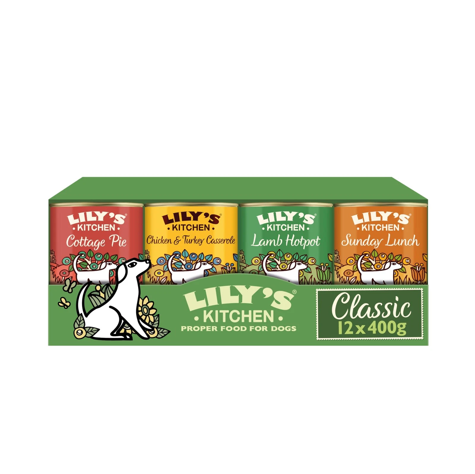Lily's Kitchen Natural Adult Wet Dog Food Tins Classic Dinners Variety Pack 12 x