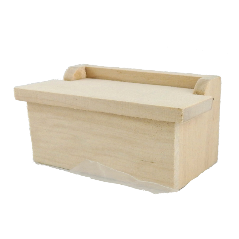 Dolls House Bare Wood Toy Box Chest Ottoman 1:12 Miniature Unfinished Furniture