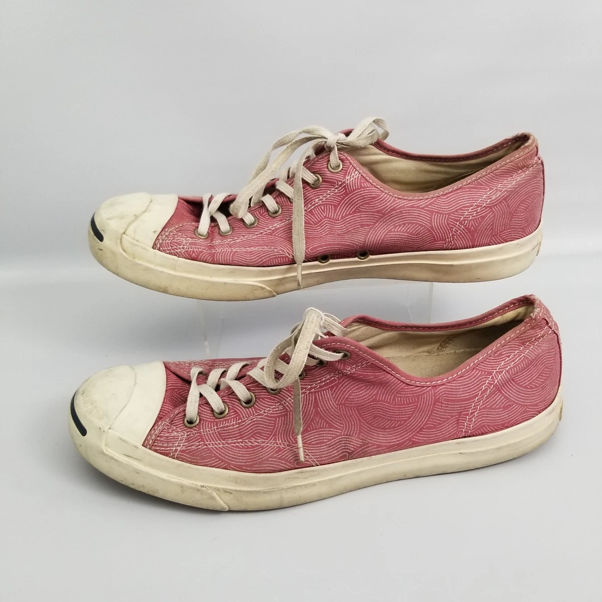 Converse Jack Purcell Low Canvas Herren Gr. 12 rot weiß Spiral Canvas Schuhe