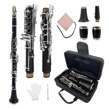 New A Clarinet Ebonite Nickel Keys Full Set with Case, Ideal for Beginners