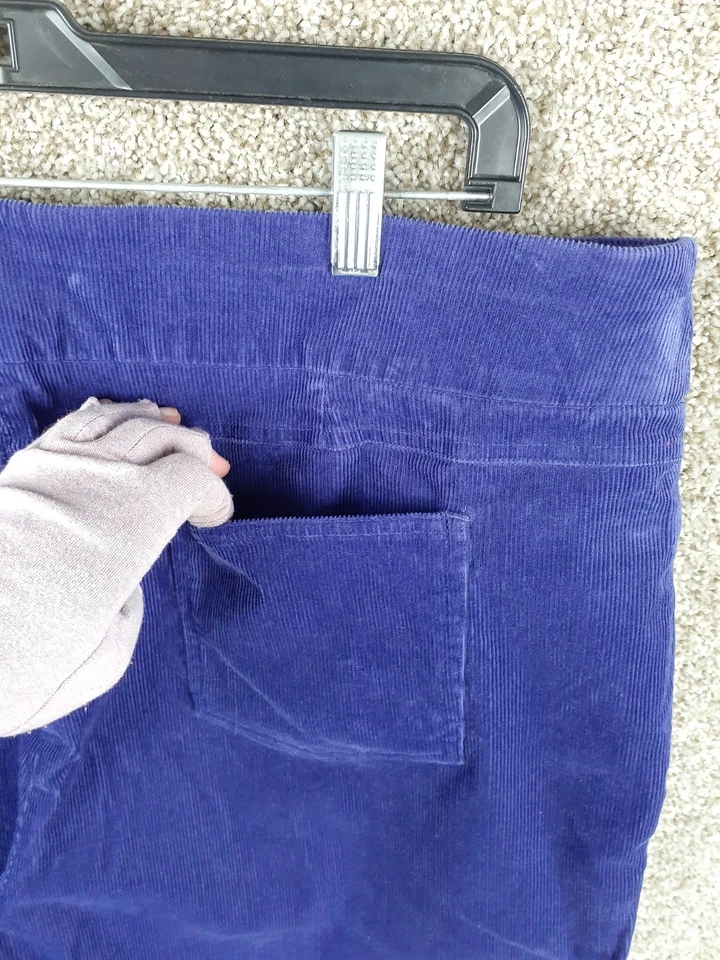 Pantalón corto Drapers & Damons de pana para mujer 1X púrpura elástico tiro alto Foto 3 de 4