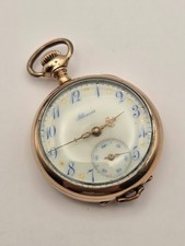 Illinois Pocket Watch Grade 35 0s, 15j Blue Numerals & Star Markers - Running