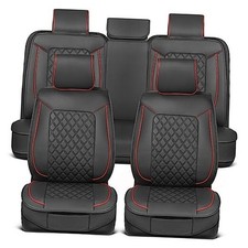 Prestige Faux Leather Seat Covers   Semi-Universal Fit for Full Set Black, Red