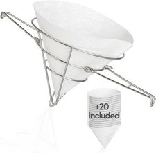Maple Syrup Cone Filter Holder with 20 Paper Filters  Cooking Oil Filter Str...