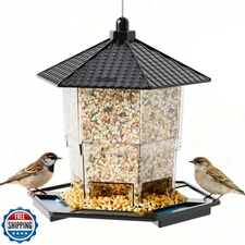 Yieach Hanging Bird Feeder for Outdoors,Large Hopper Squirrel Pro