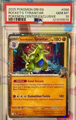 POKEMON CENTER PROMO DESTINED RIVALS PSA 10 TEAM ROCKET TYRANITAR