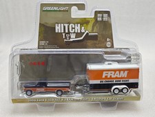 GreenLight 1:64 1994 Ford F-150Xlt Oil Filter Enclose Transport Trailercar Model