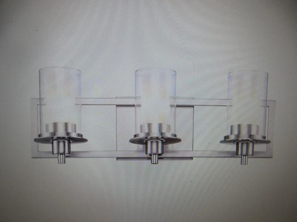 Bel Air Lighting Brighton 22 pulgadas Luz de tocador de baño de níquel cepillado de 3 luces Foto 2 de 4