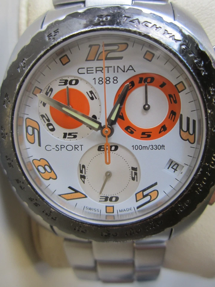 " CERTINA , C-SPORT , QUARZ-CHRONOGRAPH , DATE , EDELSTAHL , FULL SET ," um 2009 - Bild 4 von 4
