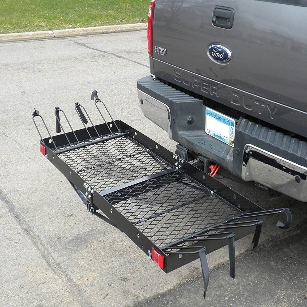 Tow Tuff 62 Inch Steel Cargo Carrier and Bike Rack, Fits All 2in Receivers(Used)