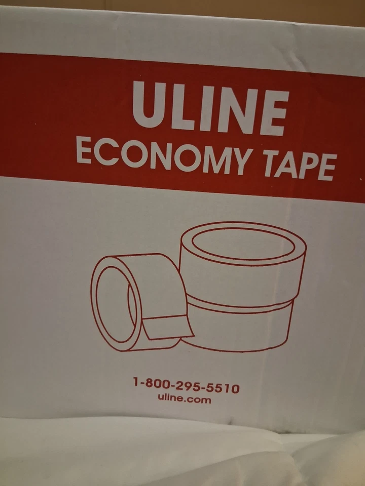 Cinta económica Uline - 2 mil, 3" x 110 yardas. 24 rollos transparentes Foto 3 de 4