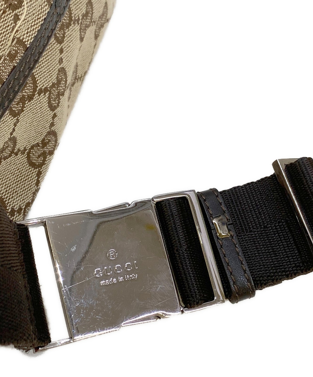 GUCCI GG Canvas Shoulder Bag Beige Leather Trim Italy Model 92543 SN2581 thumbnail 16