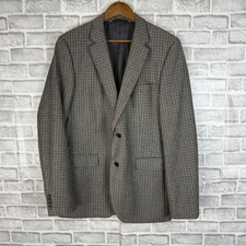 Hugo Boss The Keys11 Virgin Wool Blazer Brown Grey Micro Check Sport Coat 42L