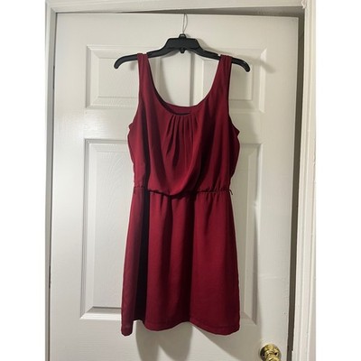 B. Darlin Burgundy Sleeveless Pleated Blouson Mini Dress Size 11/12 Q65Y5468