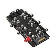 12V 4Pin PWM  5V 3Pin ARGB with SATA 15Pin Power 2-in-1 Hub 6 Way Sync CPU