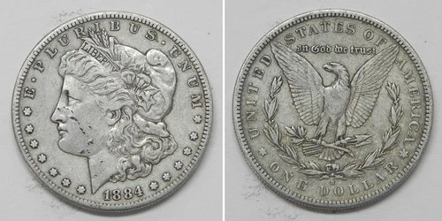 X7015  1884-S Morgan Dollar, XF details