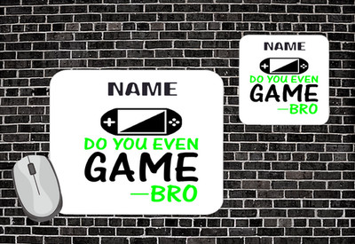 Gaming Geschenk, Name hinzufügen, Mausmatte und Untersetzer, Gamer Geschenk, Gaming Set, Kindergeschenk