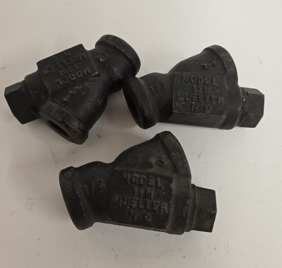 MUELLER CAST IRON STRAINER MODEL 11M. 1/2''. LOT OF 3.