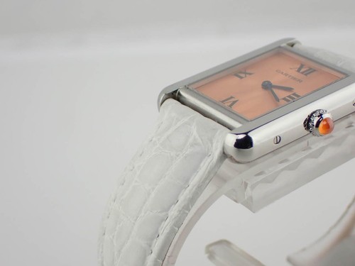 Cartier Tank Solo SM Quartz Orange Dial Limited Edition W1019455 Square Dial - Picture 5 of 13