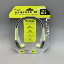 Allen Company ULTRX Banded Ear Plugs, NRR 33dB, Gray/Neon Yellow 4102 New
