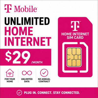 T-Mobile Unlimited Data SIM Home Internet Rural 4G LTE 5G Hotspot Router Plan