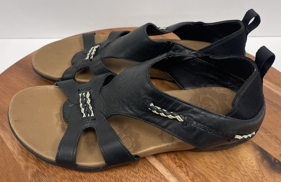 Merrell Lino Nero Sandali Performance 7 Comfort Punta Aperta Escursionismo Outdoor