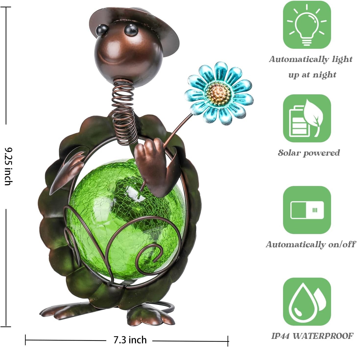 MUMTOP Turtle Garden Decor, Solar Lights Outdoor Decorative Brown 