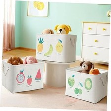 Toy Storage Baskets for Shelves 42L Large Basket for XXL - 3 Pack Fruit Print