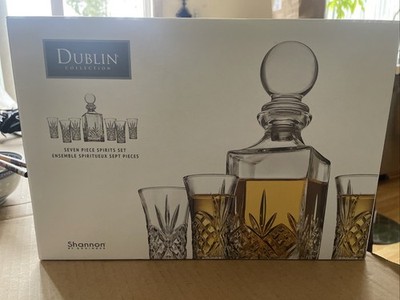 Shannon By Godinger Dublin Collection 7 Piece Spirits Set (New)