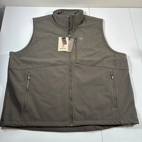 NEW Ariat Logo Softshell Vest 2XL Dark Green Concealed Carry Water Resistant - product listing photo