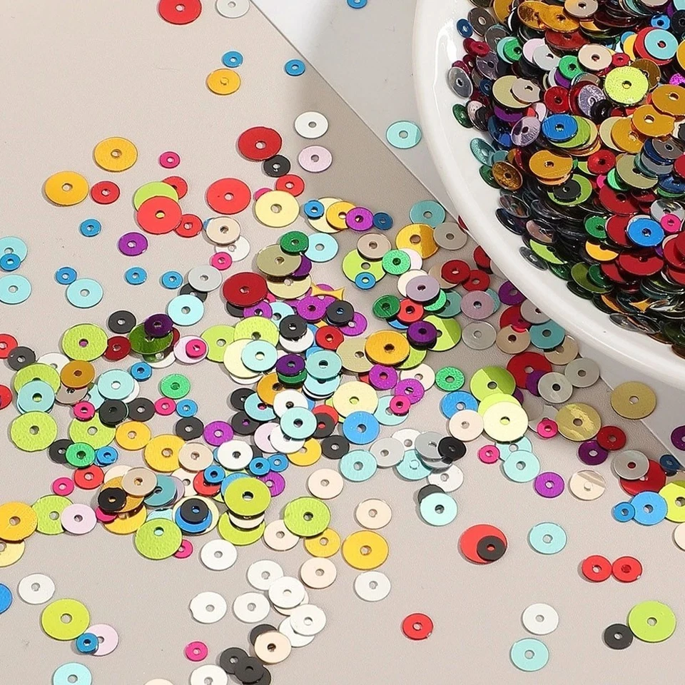 1720x PVC Flat Metallic Shiny Round Loose Sequins Clothes Sewing Wedding 5mm+6mm - Image 4 of 4