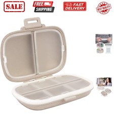 Travel Pill Organizer, 8 Compartments Portable Pill Case, Daily Pill Box to H...