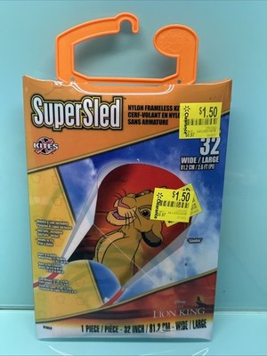 Lion King Super Sled X Kites Nylon Kite 32 Inches Wide / Large New Flying Disney