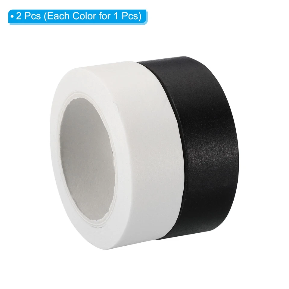 2 rollos de cinta holográfica Washi de 0,59 pulgadas x 10,93 yardas blanca negra Foto 3 de 4