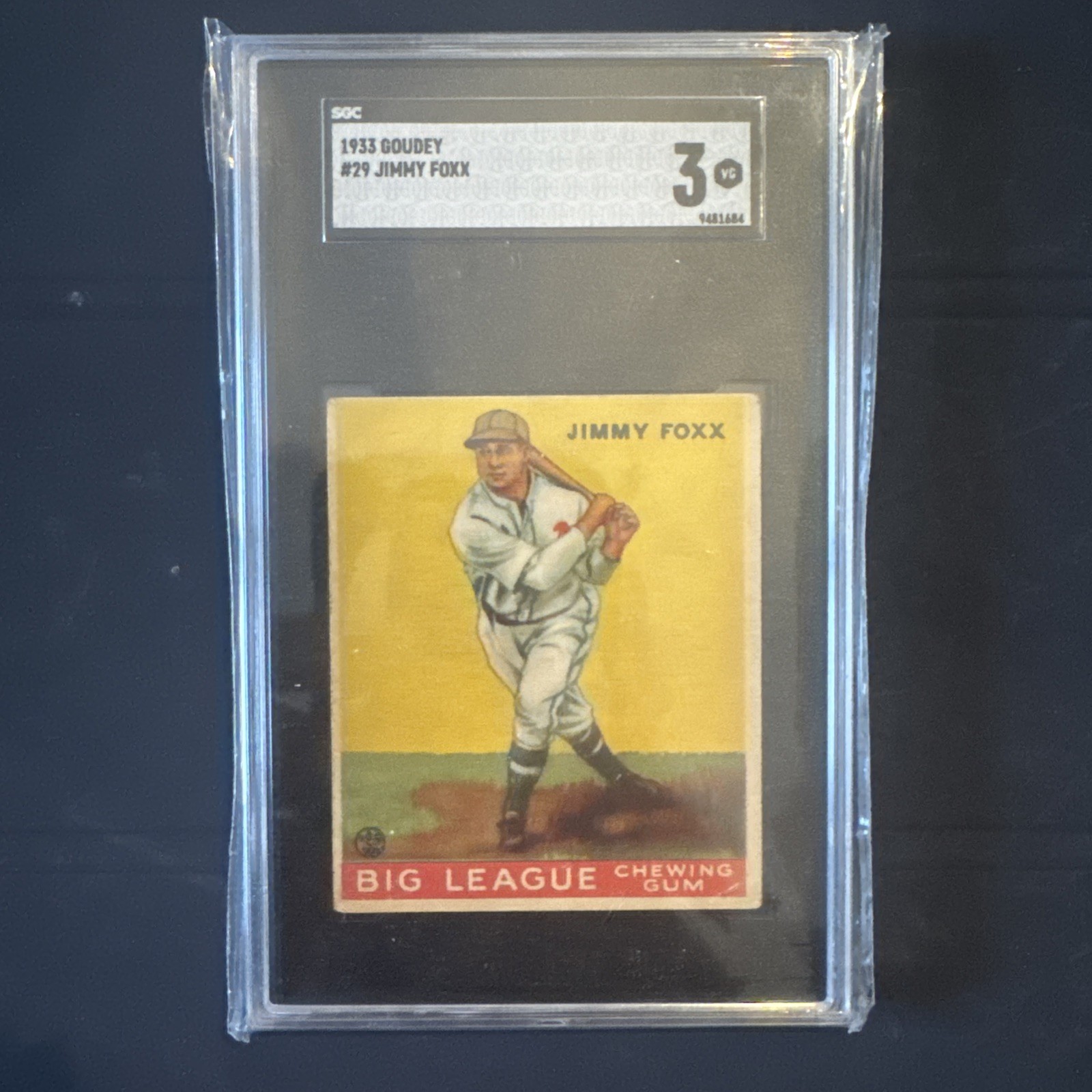 1933 Goudey #29 Jimmy Foxx SGC 3 HOF Beauty! 