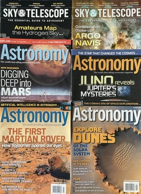 Lot of 6 Astronomy, Sky & Telescope Magazines Planets, Space Exploration, Cosmos