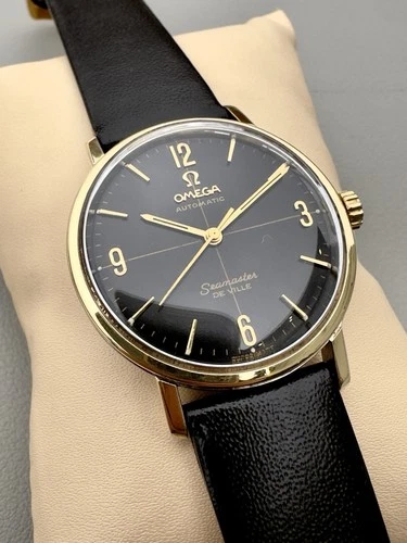 VINTAGE OMEGA SEAMASTER DEVILLE 14K GOLD BEZEL CAP REF: 165.020 AUTO MEN'S WATCH